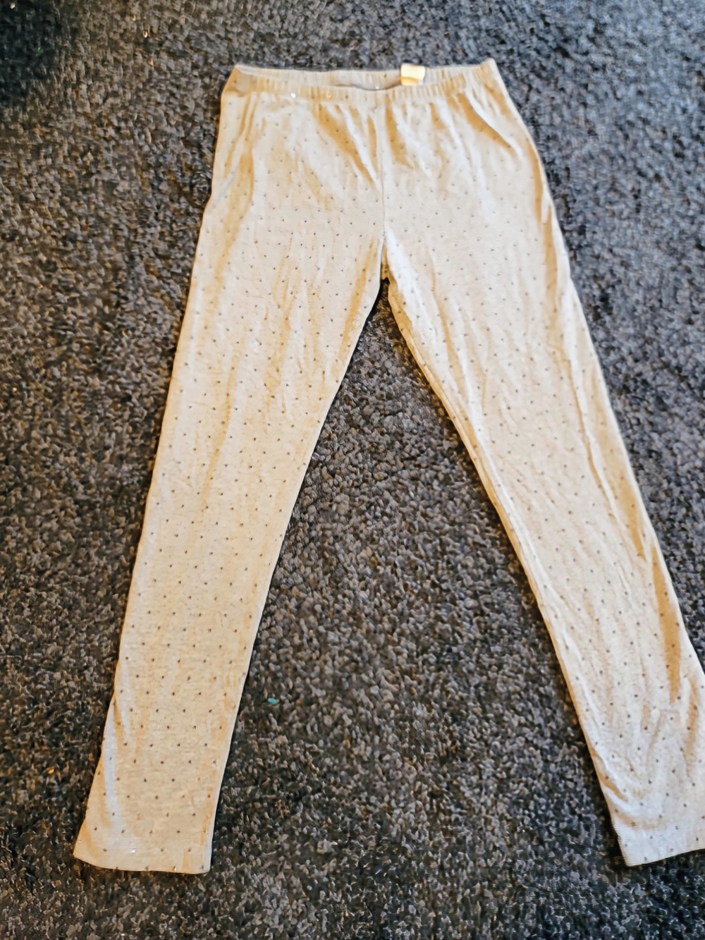 Kids Neutral Dot Leggings - Beige